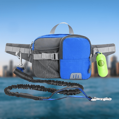 Laisse pour Chien - WaistBag™ - Bleu - Toutou trop chou