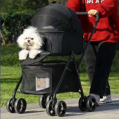 Poussette pour Chien - PetStroller™ - Noir - Toutou trop chou