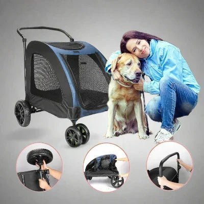Poussette pour Chien - StrollyPet™ - Bleu - Toutou trop chou