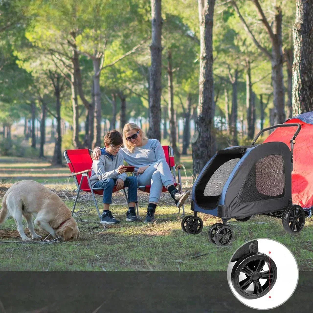 Poussette pour Chien - StrollyPet™ - Bleu - Toutou trop chou