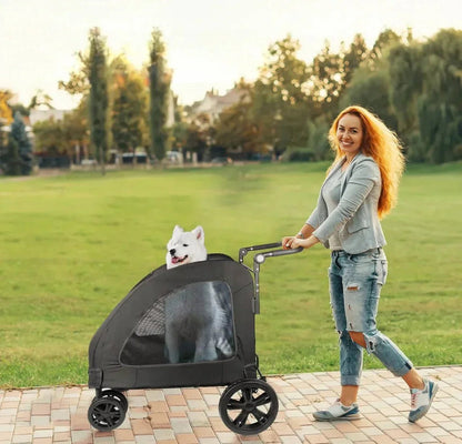 Poussette pour Chien - StrollyPet™ - Noir - Toutou trop chou