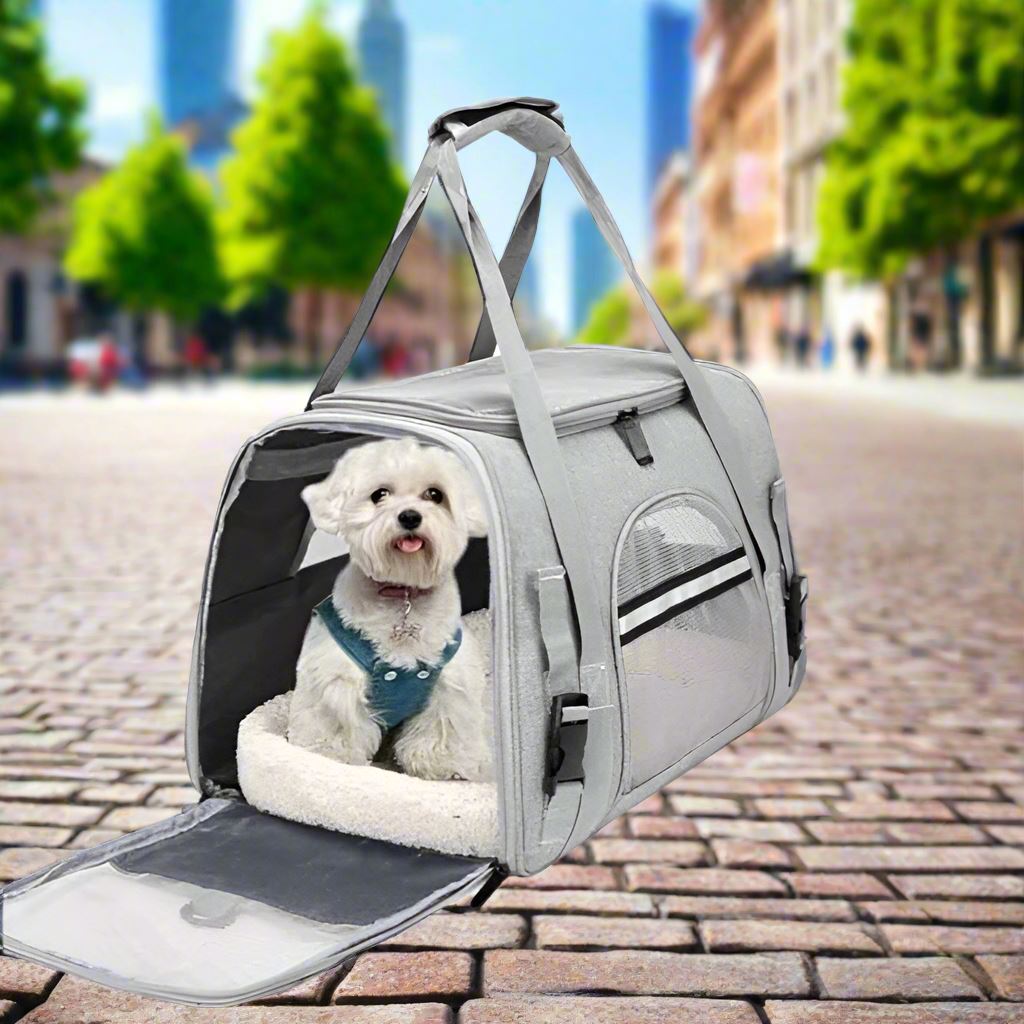 Sac de Transport pour Chien - DogCarrierBag™ - Gris - Toutou trop chou