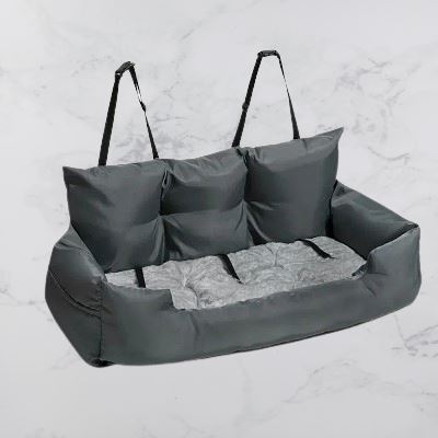 SIEGE AUTO POUR CHIEN - CarrierTravelDog™ - Gris - Toutou trop chou